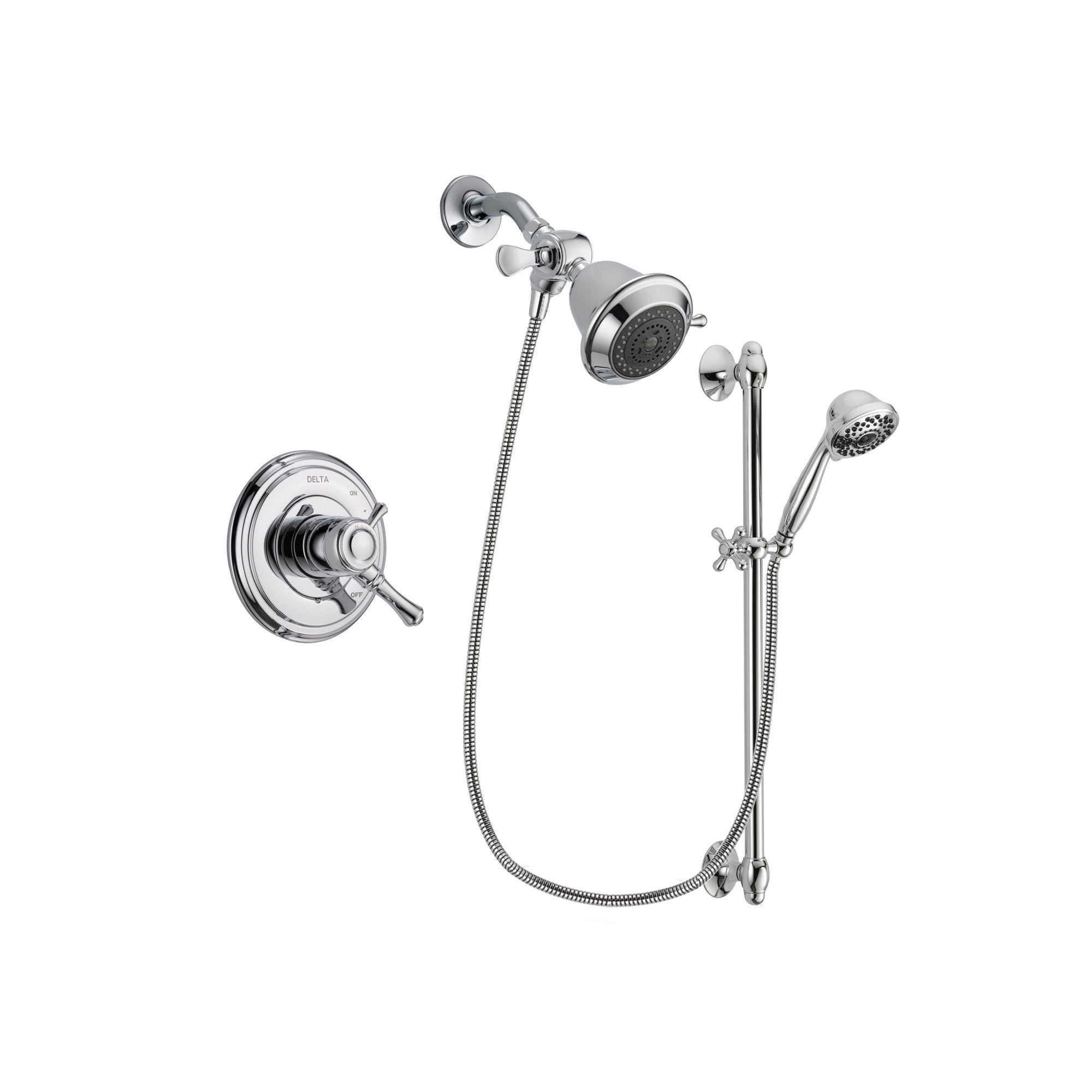 Delta Cassidy Chrome Shower Faucet System w/ Showerhead and Hand Shower DSP0594V