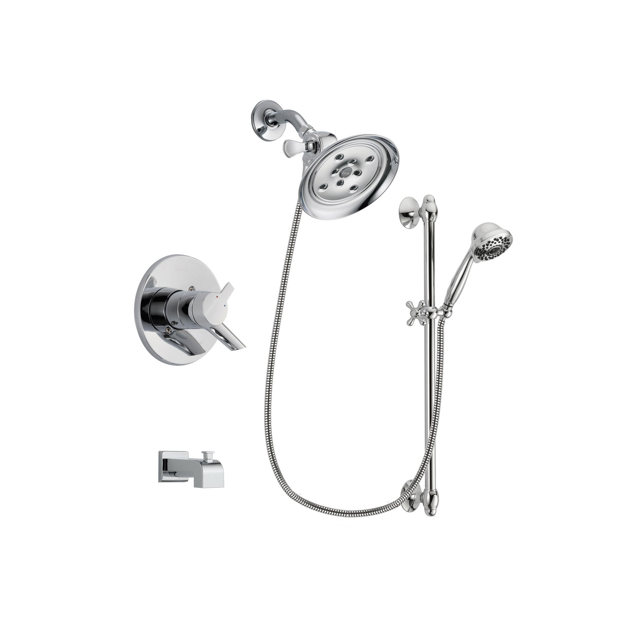 Delta Compel Chrome Tub and Shower Faucet System with Hand Shower DSP0653V