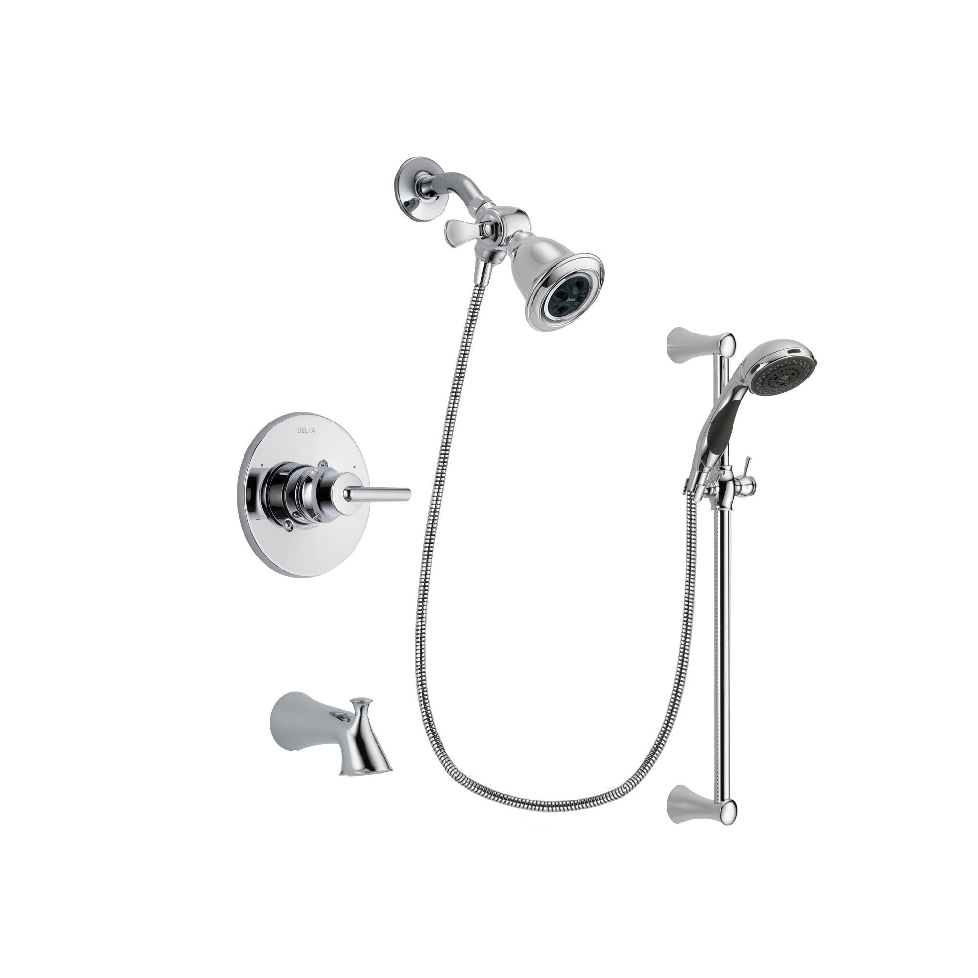 Delta Trinsic Chrome Tub and Shower Faucet System with Hand Shower DSP0743V