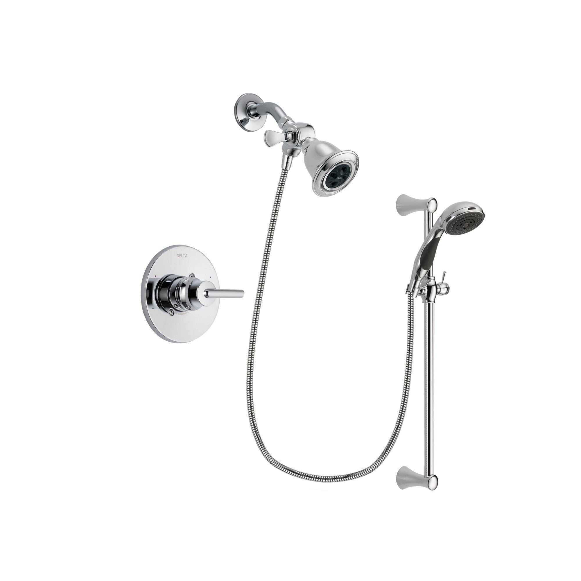 Delta Trinsic Chrome Shower Faucet System w/ Showerhead and Hand Shower DSP0744V