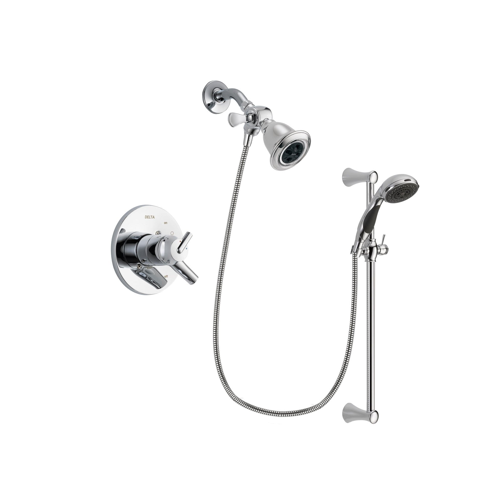 Delta Trinsic Chrome Shower Faucet System w/ Showerhead and Hand Shower DSP0754V