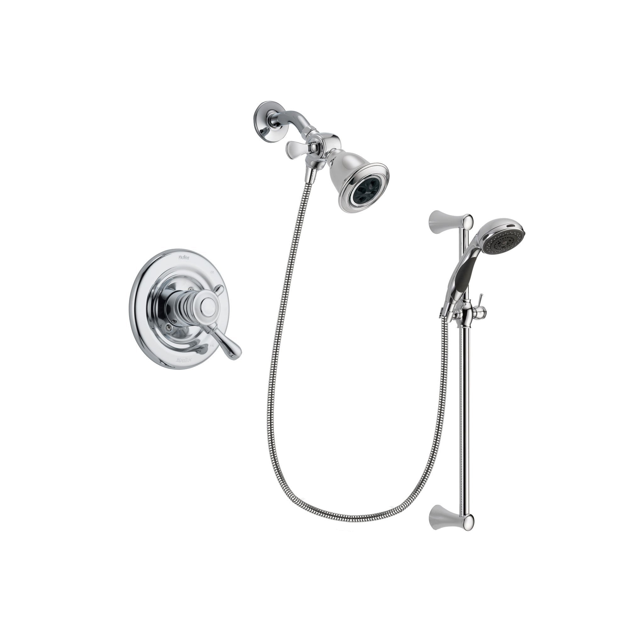 Delta Leland Chrome Shower Faucet System w/ Shower Head and Hand Shower DSP0758V