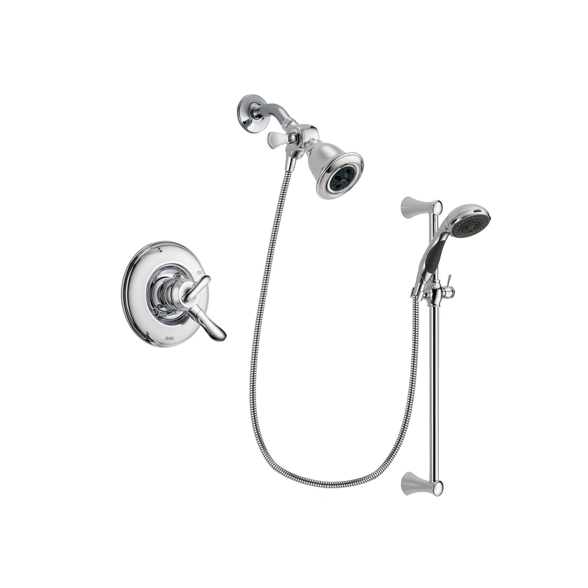 Delta Linden Chrome Shower Faucet System w/ Shower Head and Hand Shower DSP0762V