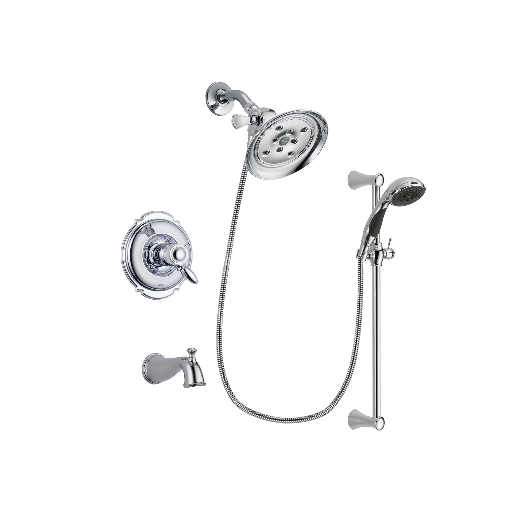 Delta Victorian Chrome Tub and Shower Faucet System with Hand Shower DSP0767V