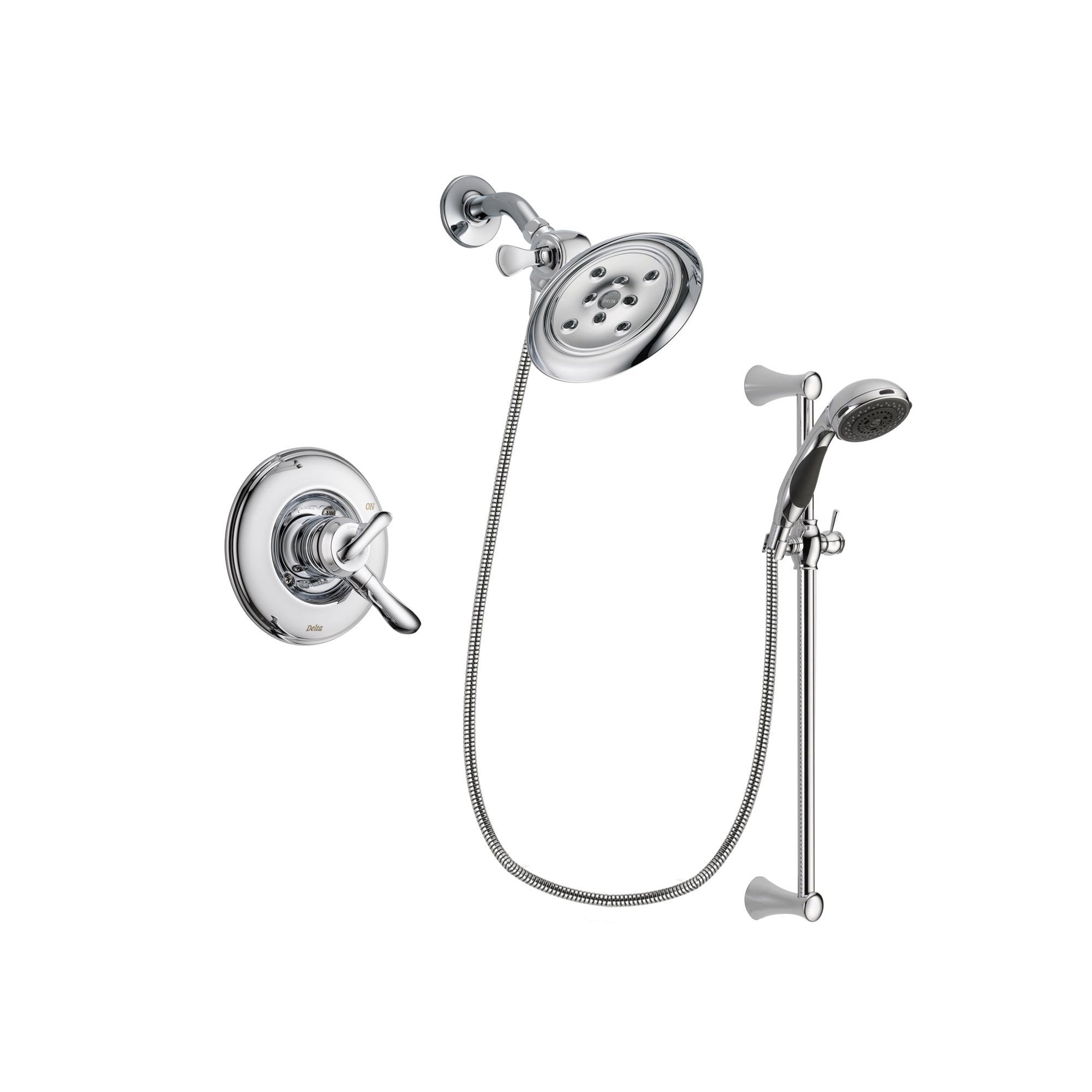 Delta Linden Chrome Shower Faucet System w/ Shower Head and Hand Shower DSP0796V