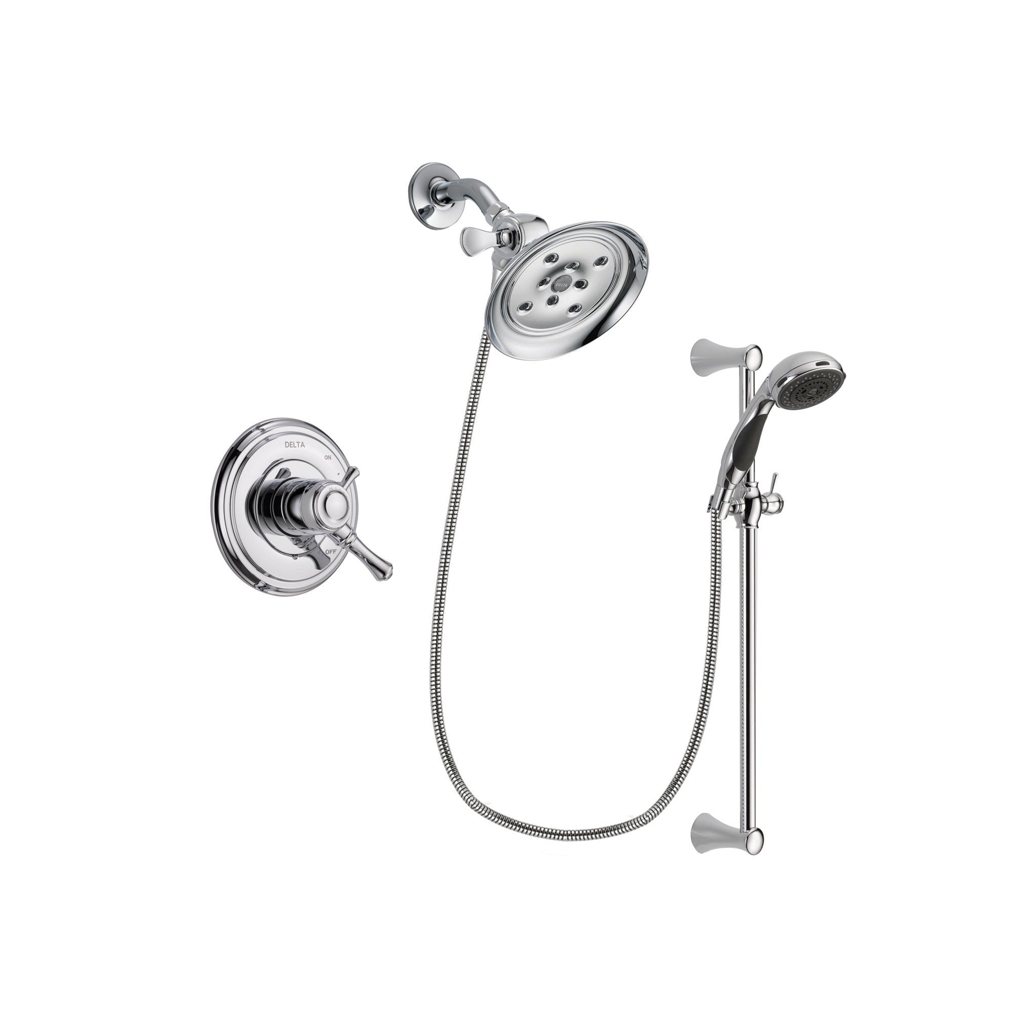 Delta Cassidy Chrome Shower Faucet System w/ Showerhead and Hand Shower DSP0798V