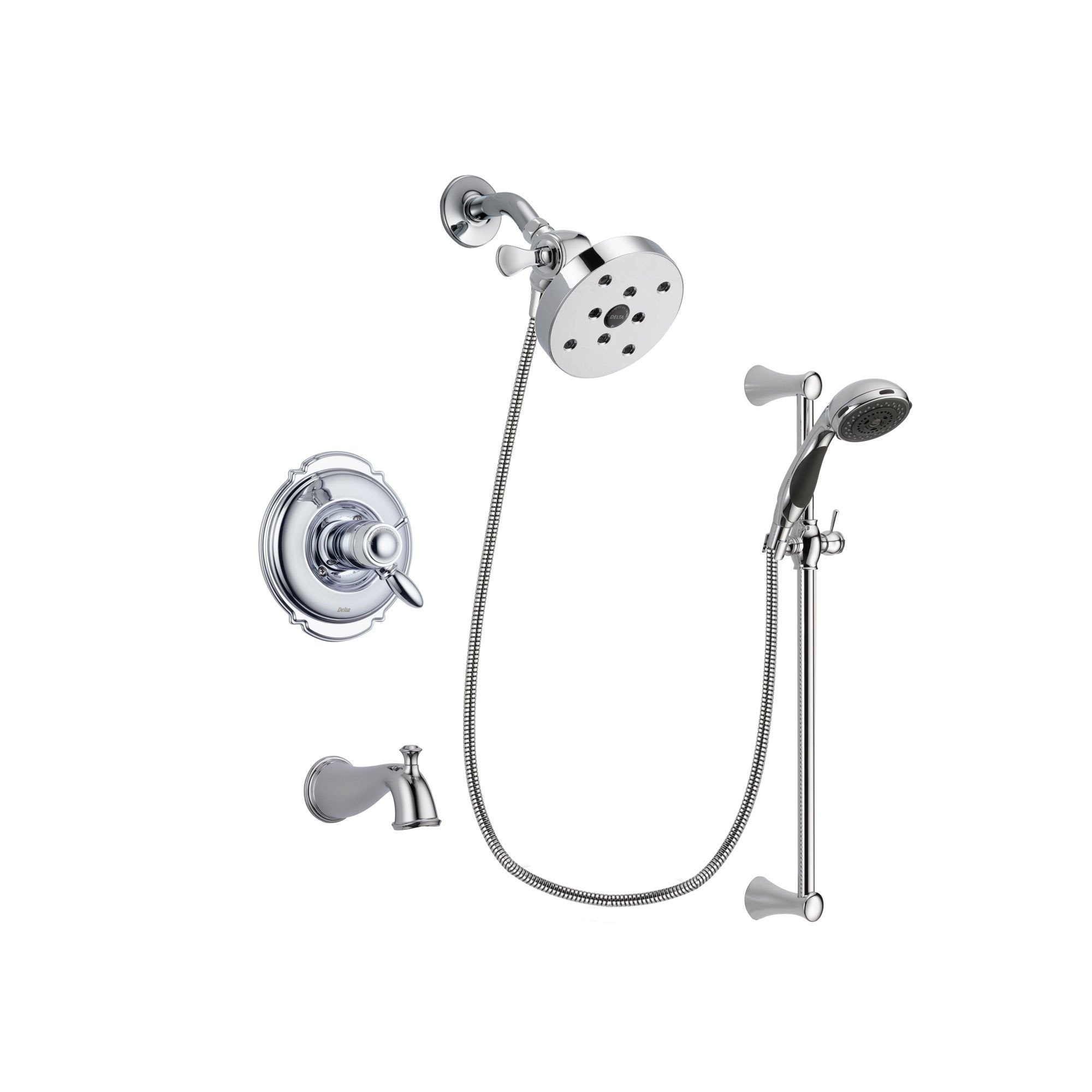 Delta Victorian Chrome Tub and Shower Faucet System with Hand Shower DSP0801V