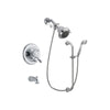 Delta Leland Chrome Finish Dual Control Tub and Shower Faucet System Package with Shower Head and Handheld Shower with Slide Bar Includes Rough-in Valve and Tub Spout DSP0859V