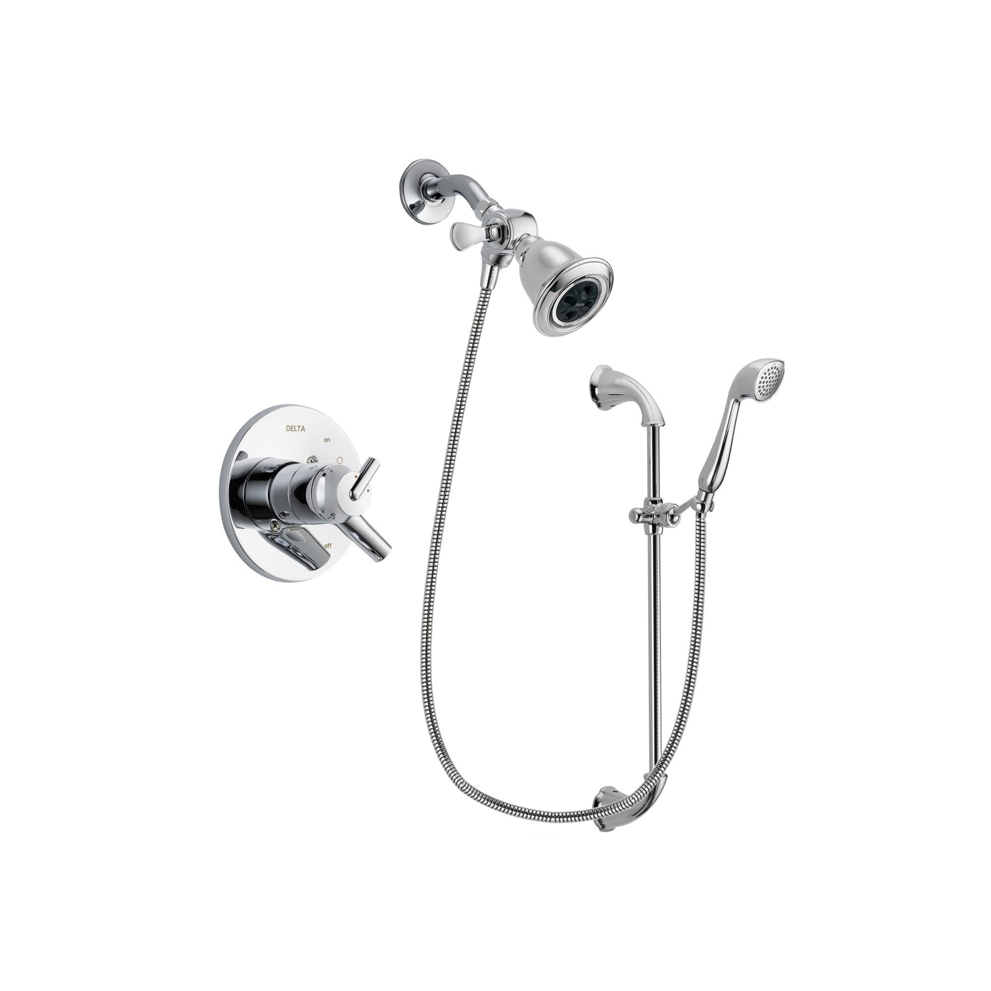 Delta Trinsic Chrome Shower Faucet System w/ Showerhead and Hand Shower DSP0890V