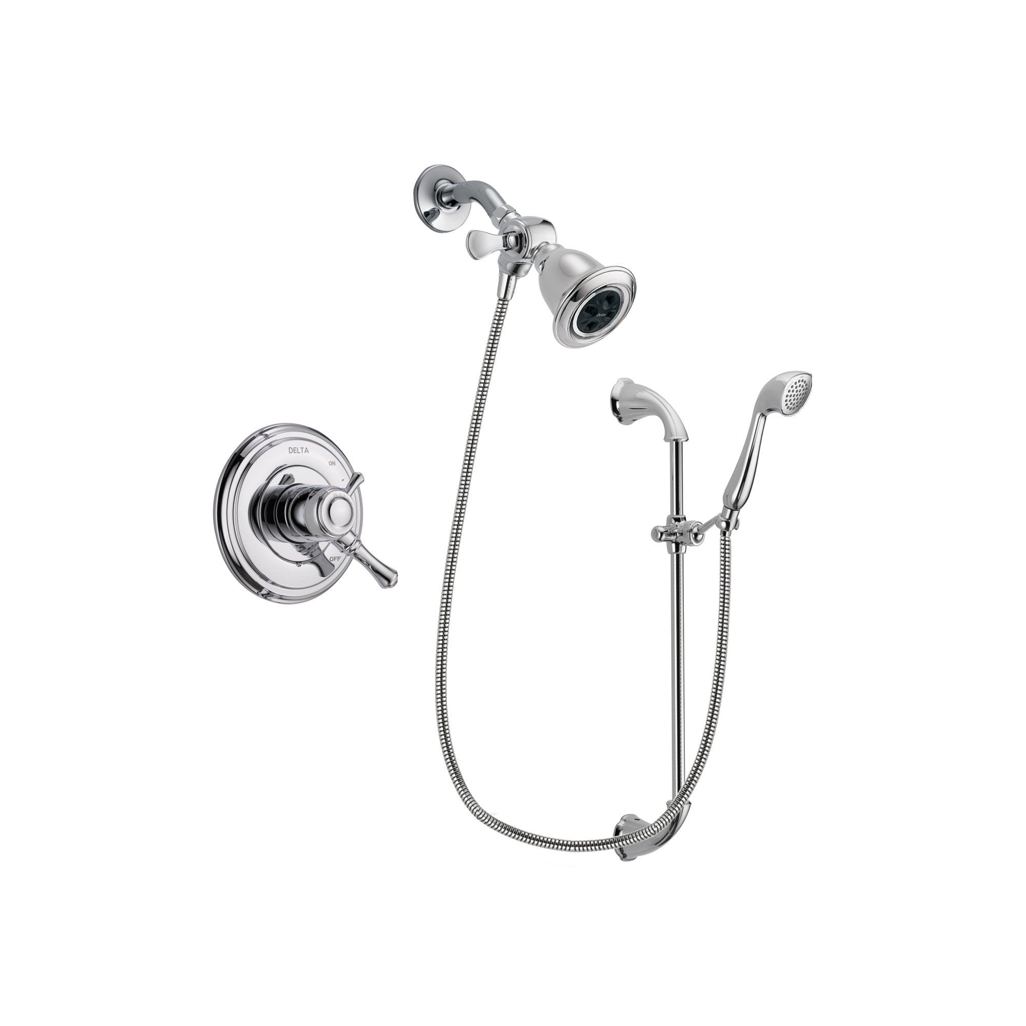 Delta Cassidy Chrome Shower Faucet System w/ Showerhead and Hand Shower DSP0900V