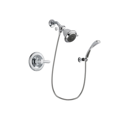 Delta Lahara Chrome Finish Shower Faucet System Package with Shower Head and Wall-Mount Bracket with Handheld Shower Spray Includes Rough-in Valve DSP0980V