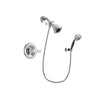 Delta Lahara Chrome Finish Shower Faucet System Package with Water Efficient Showerhead and 5-Spray Modern Handheld Shower with Wall Bracket and Hose Includes Rough-in Valve DSP1150V