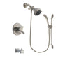 Delta Compel Stainless Steel Finish Dual Control Tub and Shower Faucet System Package with Shower Head and Handshower with Slide Bar Includes Rough-in Valve and Tub Spout DSP1401V