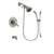 Delta Leland Stainless Steel Finish Dual Control Tub and Shower Faucet System Package with Shower Head and Handshower with Slide Bar Includes Rough-in Valve and Tub Spout DSP1403V