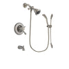 Delta Leland Stainless Steel Finish Thermostatic Tub and Shower Faucet System Package with Water Efficient Showerhead and Handshower with Slide Bar Includes Rough-in Valve and Tub Spout DSP1415V