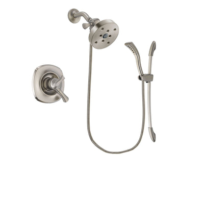 Delta Addison Stainless Steel Finish Dual Control Shower Faucet System Package with 5-1/2 inch Shower Head and Handshower with Slide Bar Includes Rough-in Valve DSP1508V