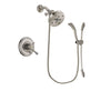 Delta Cassidy Stainless Steel Finish Dual Control Shower Faucet System Package with 5-1/2 inch Shower Head and Handshower with Slide Bar Includes Rough-in Valve DSP1512V