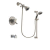 Delta Compel Stainless Steel Finish Dual Control Tub and Shower Faucet System Package with Water Efficient Showerhead and Handheld Shower Spray with Slide Bar Includes Rough-in Valve and Tub Spout DSP1571V