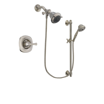 Delta Addison Stainless Steel Finish Shower Faucet System Package with Shower Head and 7-Spray Handheld Shower with Slide Bar Includes Rough-in Valve DSP1666V