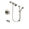 Delta Trinsic Stainless Steel Finish Dual Control Tub and Shower Faucet System Package with Water Efficient Showerhead and 7-Spray Handheld Shower with Slide Bar Includes Rough-in Valve and Tub Spout DSP1705V