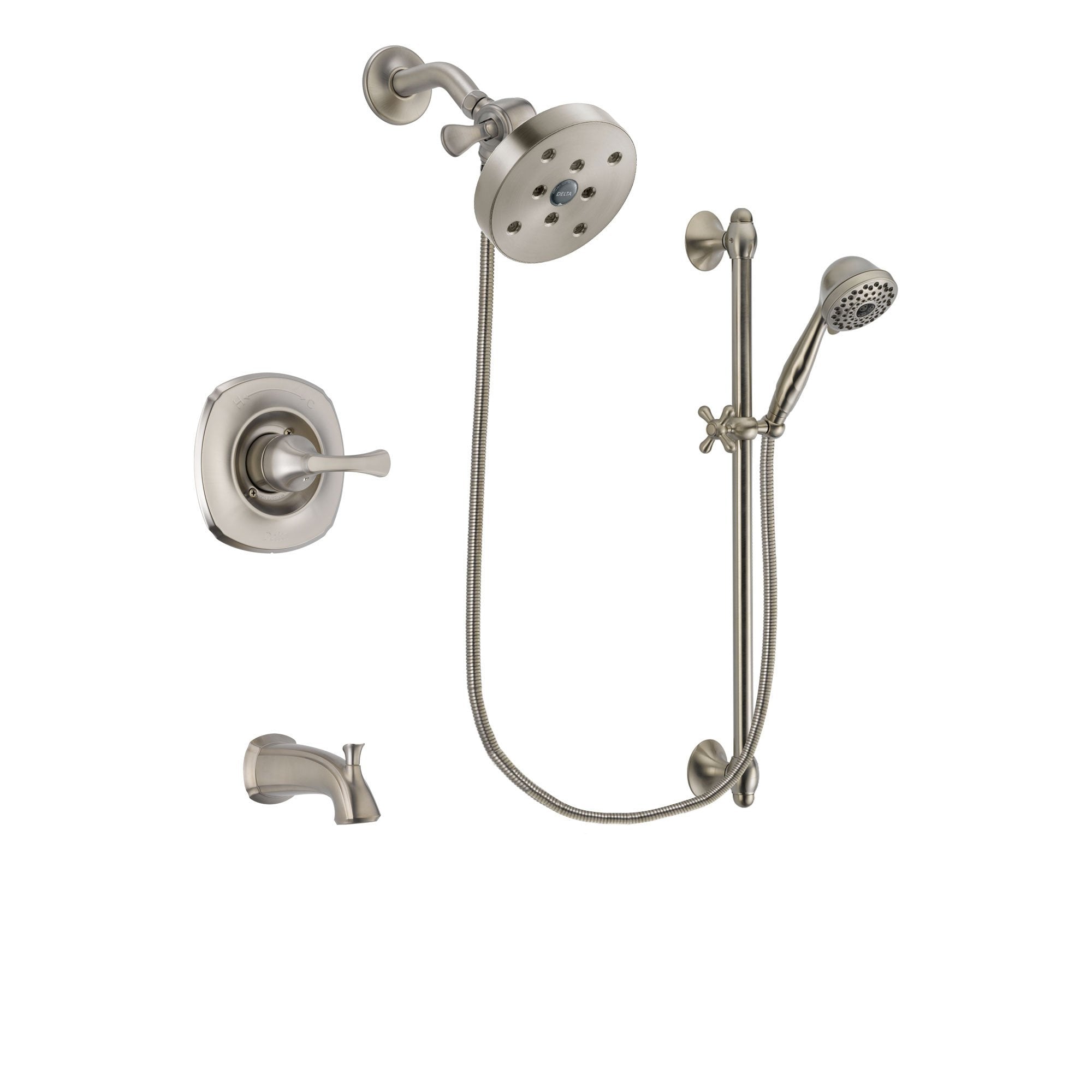 Delta Addison Stainless Steel Finish Tub and Shower System w/Hand Spray DSP1767V