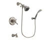 Delta Cassidy Stainless Steel Finish Thermostatic Tub and Shower Faucet System Package with Shower Head and Wall Mounted Handshower Includes Rough-in Valve and Tub Spout DSP1793V