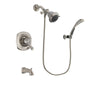 Delta Addison Stainless Steel Finish Dual Control Tub and Shower Faucet System Package with Shower Head and Wall Mounted Handshower Includes Rough-in Valve and Tub Spout DSP1813V