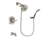 Delta Addison Stainless Steel Finish Tub and Shower Faucet System Package with 5-1/2 inch Shower Head and Wall Mounted Handshower Includes Rough-in Valve and Tub Spout DSP1903V