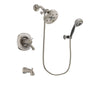 Delta Addison Stainless Steel Finish Thermostatic Tub and Shower Faucet System Package with 5-1/2 inch Shower Head and 5-Setting Wall Mount Personal Handheld Shower Includes Rough-in Valve and Tub Spout DSP2029V