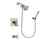 Delta Arzo Stainless Steel Finish Dual Control Tub and Shower Faucet System Package with Square Showerhead and Wall-Mount Handheld Shower Stick Includes Rough-in Valve and Tub Spout DSP2181V