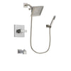 Delta Arzo Stainless Steel Finish Tub and Shower Faucet System Package with 6.5-inch Square Rain Showerhead and Wall-Mount Handheld Shower Stick Includes Rough-in Valve and Tub Spout DSP2193V