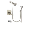 Delta Arzo Stainless Steel Finish Thermostatic Tub and Shower Faucet System Package with Square Showerhead and Modern Personal Hand Shower with Slide Bar Includes Rough-in Valve and Tub Spout DSP2331V