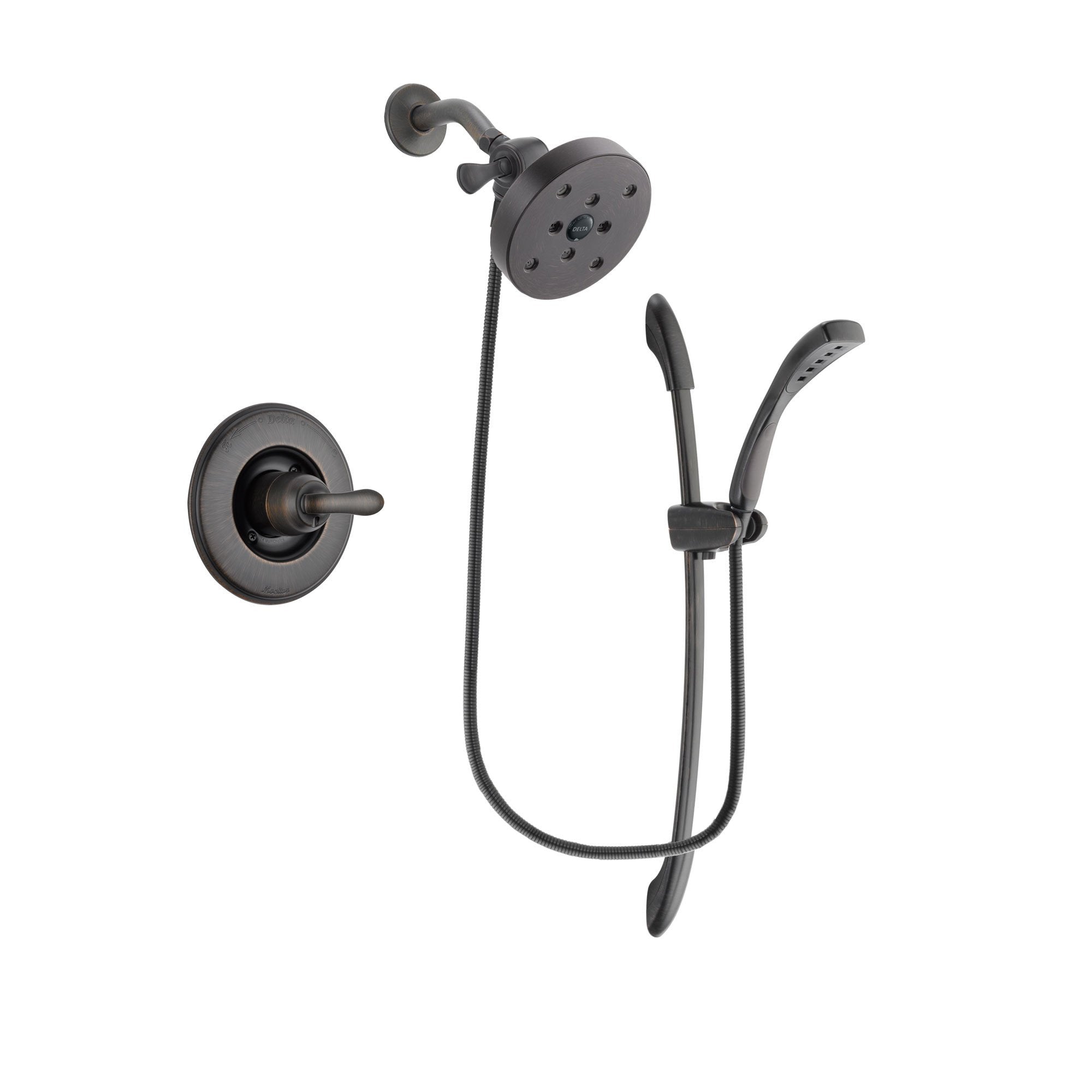 Delta Linden Venetian Bronze Finish Shower Faucet System Package with 5-1/2 inch Showerhead and 1-Spray Handshower with Slide Bar Includes Rough-in Valve DSP2488V