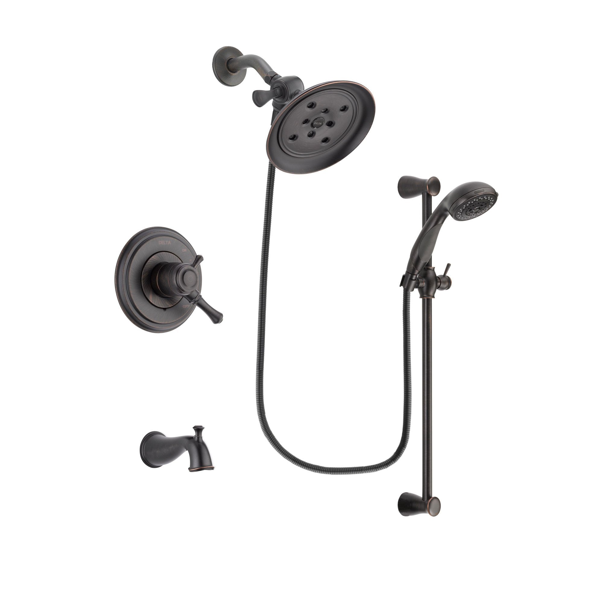 Delta Cassidy Venetian Bronze Tub and Shower System with Hand Shower DSP2709V