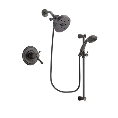 Delta Cassidy Venetian Bronze Finish Thermostatic Shower Faucet System Package with 5-1/2 inch Showerhead and Personal Handheld Shower Spray with Slide Bar Includes Rough-in Valve DSP2720V