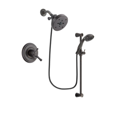 Delta Cassidy Venetian Bronze Finish Dual Control Shower Faucet System Package with 5-1/2 inch Showerhead and Personal Handheld Shower Spray with Slide Bar Includes Rough-in Valve DSP2740V