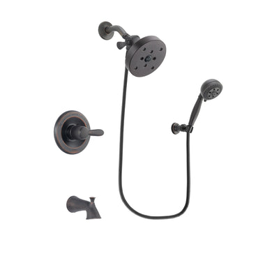 Delta Lahara Venetian Bronze Finish Tub and Shower Faucet System Package with 5-1/2 inch Showerhead and 5-Setting Wall Mount Personal Handheld Shower Spray Includes Rough-in Valve and Tub Spout DSP2841V