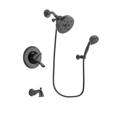 Delta Linden Venetian Bronze Finish Dual Control Tub and Shower Faucet System Package with 5-1/2 inch Showerhead and 5-Setting Wall Mount Personal Handheld Shower Spray Includes Rough-in Valve and Tub Spout DSP2857V