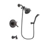 Delta Cassidy Venetian Bronze Finish Thermostatic Tub and Shower Faucet System Package with Shower Head and Modern Wall Mount Personal Handheld Shower Spray Includes Rough-in Valve and Tub Spout DSP2869V