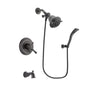 Delta Cassidy Venetian Bronze Finish Dual Control Tub and Shower Faucet System Package with Shower Head and Modern Wall Mount Personal Handheld Shower Spray Includes Rough-in Valve and Tub Spout DSP2889V