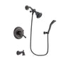 Delta Cassidy Venetian Bronze Finish Dual Control Tub and Shower Faucet System Package with Water Efficient Showerhead and Modern Wall Mount Personal Handheld Shower Spray Includes Rough-in Valve and Tub Spout DSP2919V