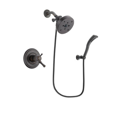 Delta Cassidy Venetian Bronze Finish Thermostatic Shower Faucet System Package with 5-1/2 inch Showerhead and Modern Wall Mount Personal Handheld Shower Spray Includes Rough-in Valve DSP2960V