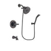 Delta Lahara Venetian Bronze Finish Tub and Shower Faucet System Package with 5-1/2 inch Showerhead and Modern Wall Mount Personal Handheld Shower Spray Includes Rough-in Valve and Tub Spout DSP2961V