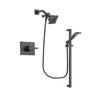 Delta Vero Venetian Bronze Finish Shower Faucet System Package with Square Showerhead and Modern Handheld Shower Spray with Slide Bar Includes Rough-in Valve DSP3108V