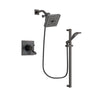 Delta Dryden Venetian Bronze Finish Thermostatic Shower Faucet System Package with Square Shower Head and Modern Handheld Shower Spray with Slide Bar Includes Rough-in Valve DSP3126V