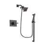 Delta Vero Venetian Bronze Finish Shower Faucet System Package with Square Showerhead and Modern Handheld Shower Spray with Square Slide Bar Includes Rough-in Valve DSP3180V