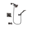 Delta Vero Venetian Bronze Finish Dual Control Tub and Shower Faucet System Package with Square Showerhead and Modern Wall Mount Handheld Shower Spray Includes Rough-in Valve and Tub Spout DSP3219V