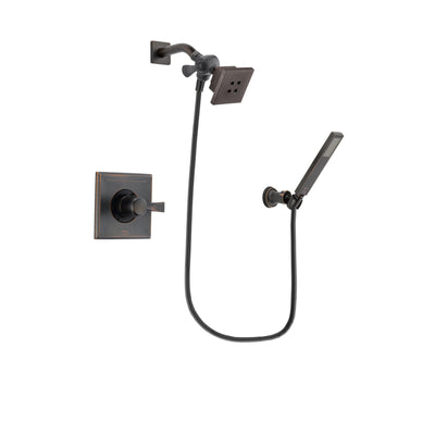 Delta Dryden Venetian Bronze Finish Shower Faucet System Package with Square Showerhead and Modern Wall-Mount Handheld Shower Stick Includes Rough-in Valve DSP3250V