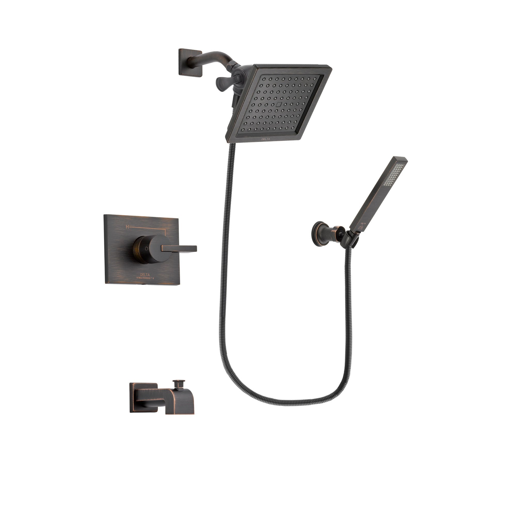 Delta Vero Venetian Bronze Tub and Shower Faucet System with Hand Spray DSP3263V