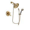 Delta Lahara Champagne Bronze Finish Thermostatic Shower Faucet System Package with Large Rain Shower Head and 5-Spray Handshower with Slide Bar Includes Rough-in Valve DSP3370V